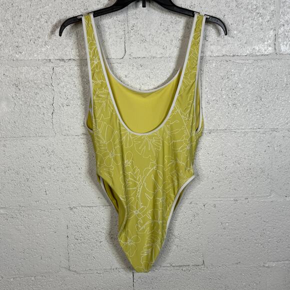 Volcom Tropicoco Reversible One Piece Swimsuit, Citron XLarge $100 - Picture 2 of 6